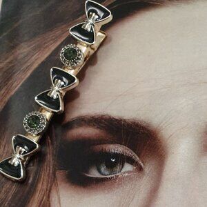 Gold Black Bow Hair Clip Pin Women Fashion Classic Casual Formal Accessory Gift